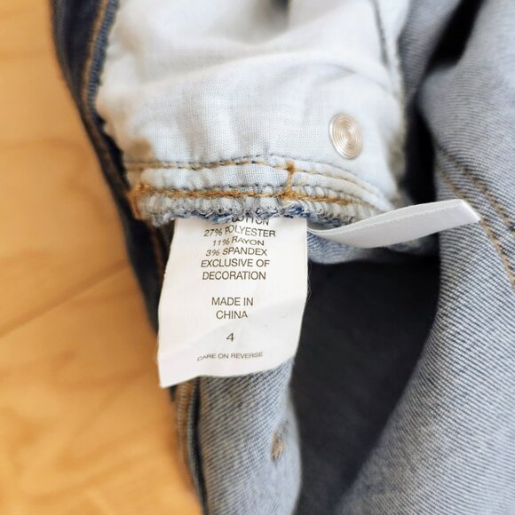 Soho New York & Company White Lace Crochet Ankle Skinny Jeans Blue Stretch - Picture 11 of 14